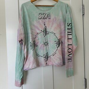 SZA Long-Sleeve Pastel Tie-Dye Shirt XL